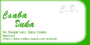 csaba duka business card